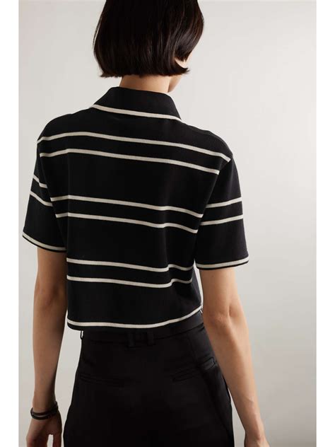 SAINT LAURENT Striped cropped cotton